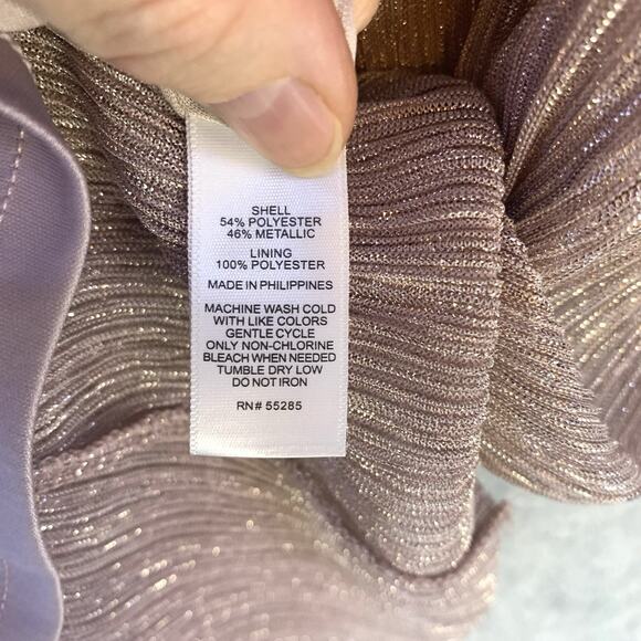 Express Pale Pink Shiny Cami, Women’s M, Metallic Spaghetti Strap New Years Eve - Picture 8 of 12